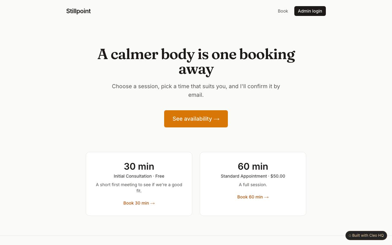 Appointment booking