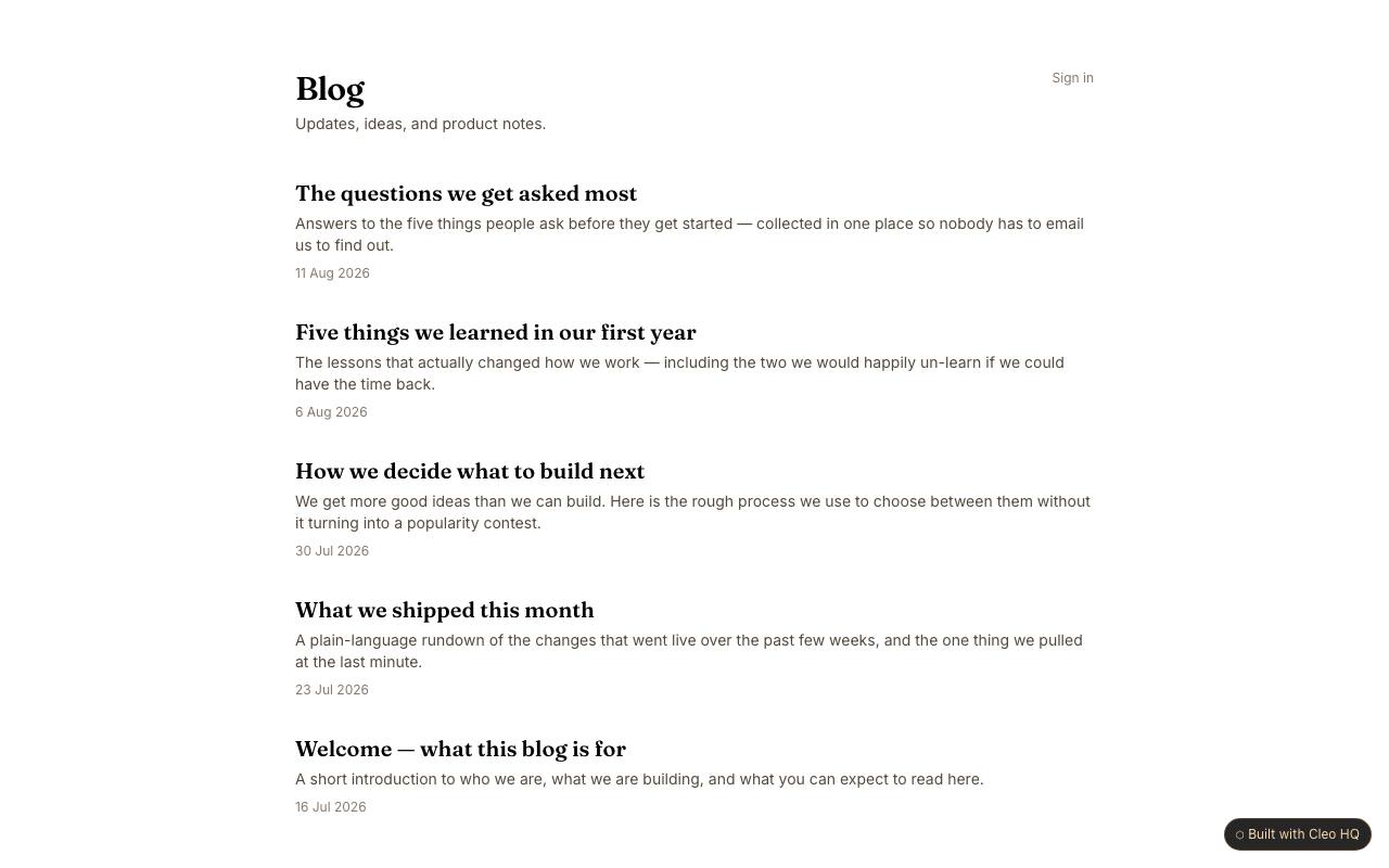 Blog with CMS