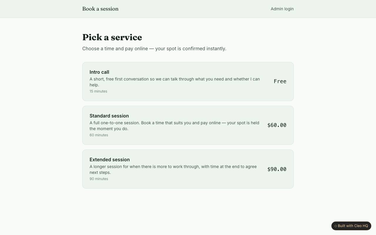 Paid Booking