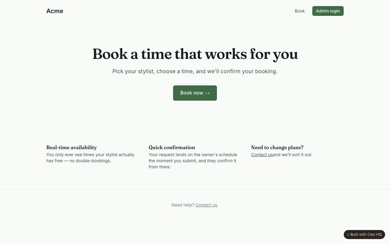 Booking & scheduling