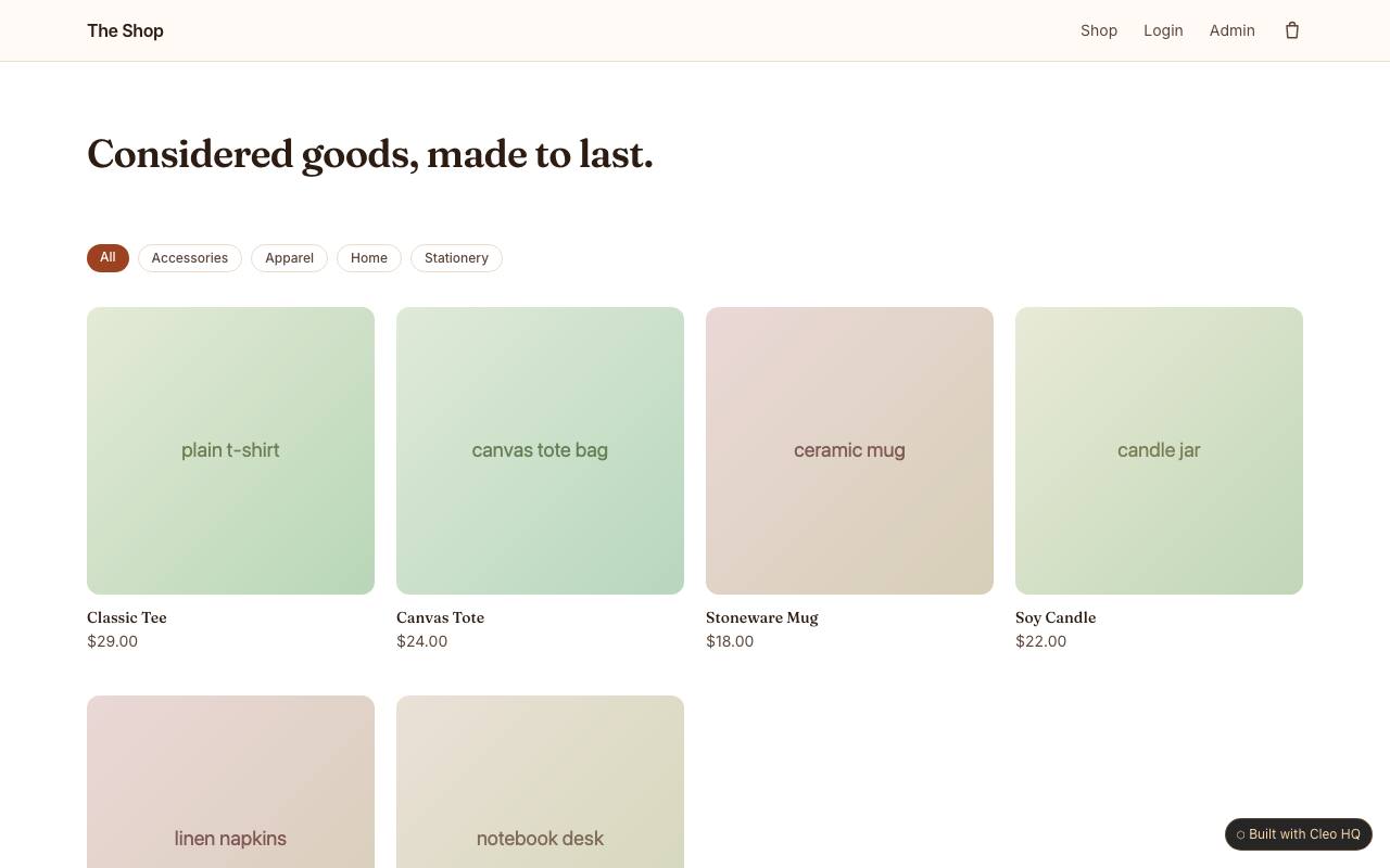 Ecommerce Storefront