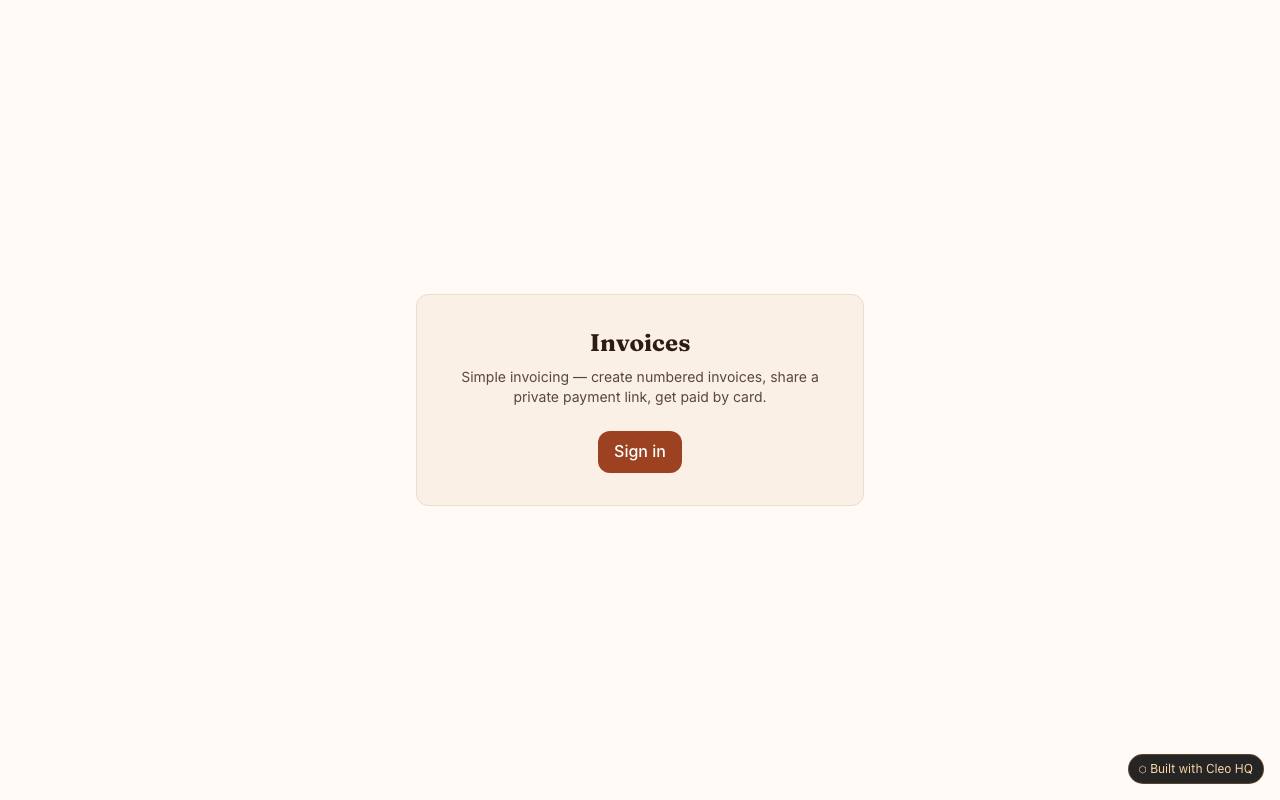 Invoicing