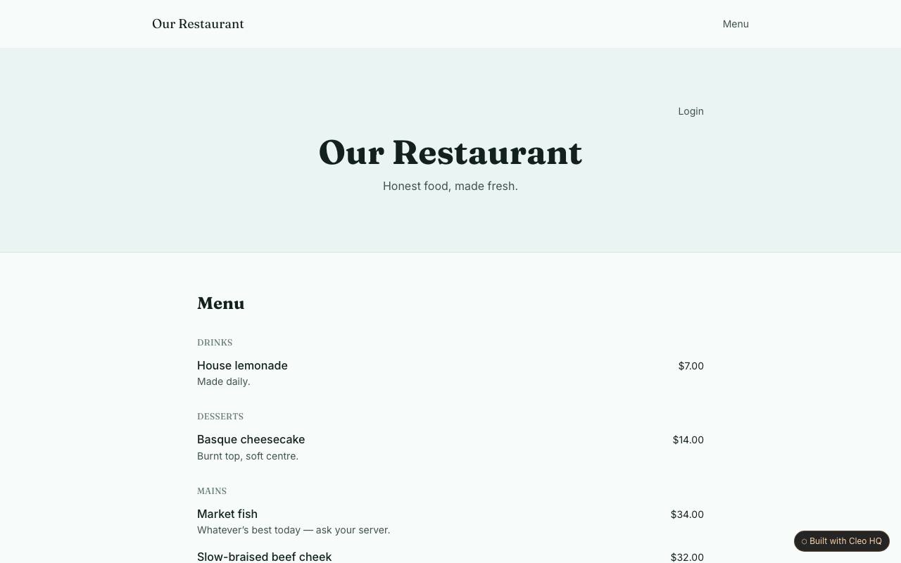 Restaurant Site