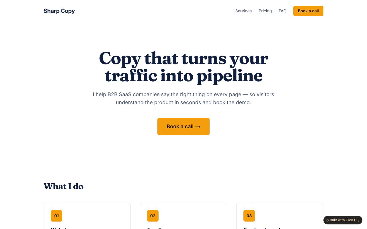 Services landing page