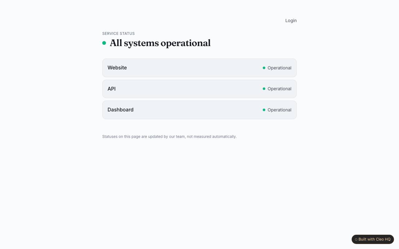 Status page