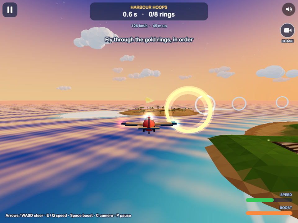 Steer a Plane in a 3D Flight Game — Cleo HQ screenshot